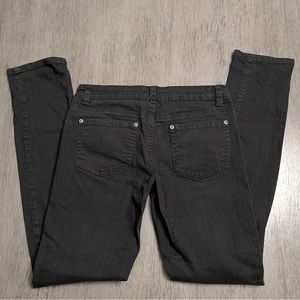 Forever 21 Skinny Jeans Size 26 Black Stretch Slim Denim High Rise Bronze Rivets